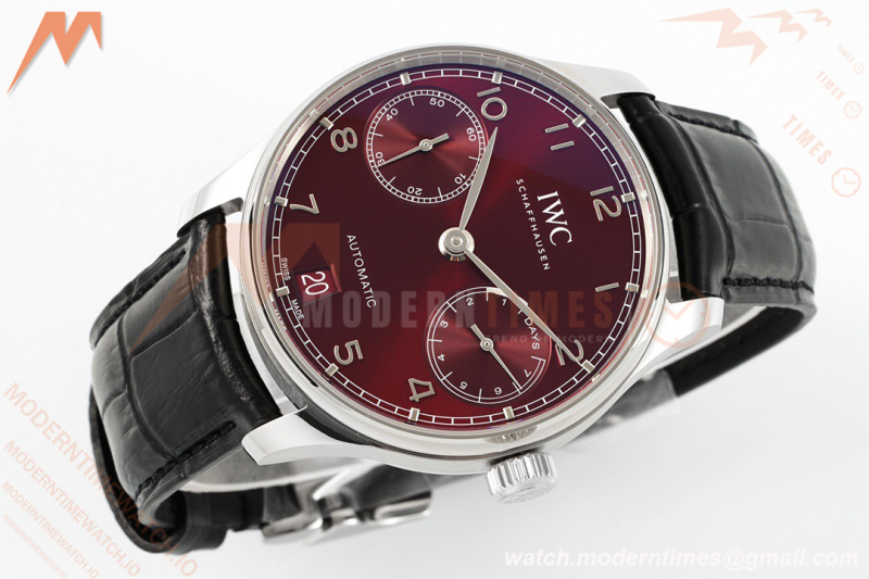 IWC - Portugieser Automatic IW500714 SS/LE Red/Num Blue AZF A52010 | IWC - 포르투기저 오토매틱 IW500714 SS/LE 레드/넘버 블루 AZF A52010