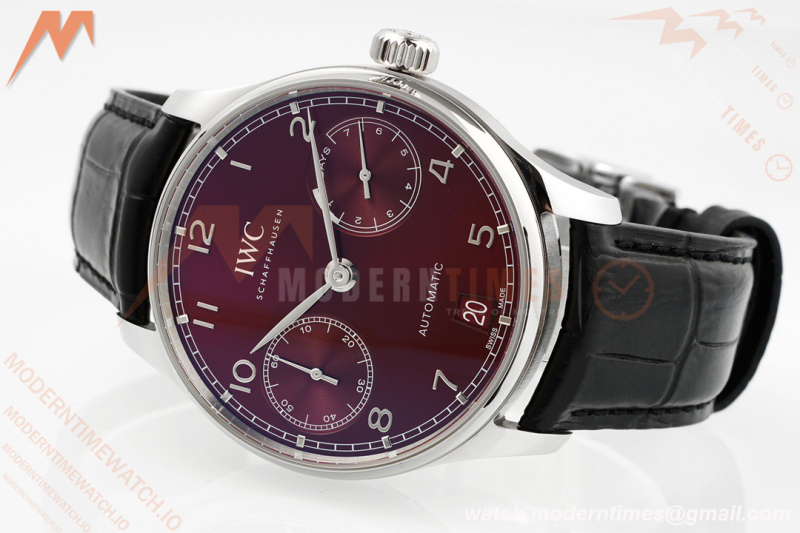 IWC - Portugieser Automatic IW500714 SS/LE Red/Num Blue AZF A52010 | IWC - 포르투기저 오토매틱 IW500714 SS/LE 레드/넘버 블루 AZF A52010