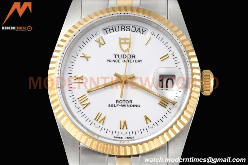 Tudor - Prince Date-Day 36mm Automatic YG/SS Wht/Rmn MKS A2824