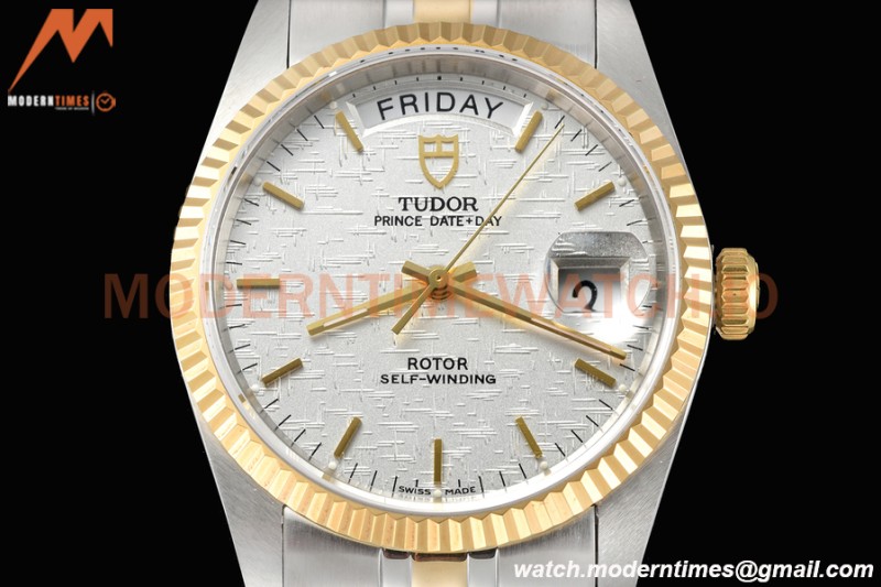 Tudor - Prince Date-Day 36mm Automatic YG/SS Silv/Stk MKS A2824