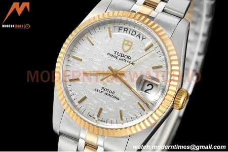 Tudor - Prince Date-Day 36mm Automatic YG/SS Silv/Stk MKS A2824