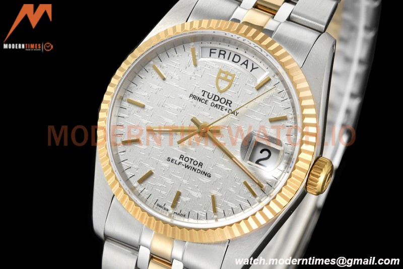Tudor - Prince Date-Day 36mm Automatic YG/SS Silv/Stk MKS A2824