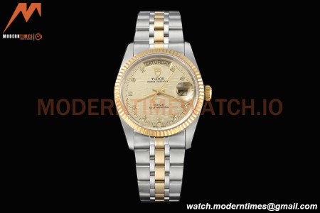Tudor - Prince Date-Day 36mm Automatic YG/SS Gold/Dia MKS A2824