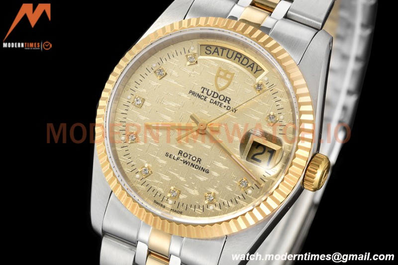 Tudor - Prince Date-Day 36mm Automatic YG/SS Gold/Dia MKS A2824