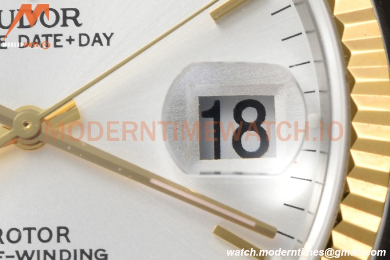 Tudor - Prince Date-Day 36mm Automatic YG/SS Wht/Stk MKS A2824