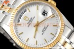 Tudor - Prince Date-Day 36mm Automatic YG/SS Wht/Stk MKS A2824