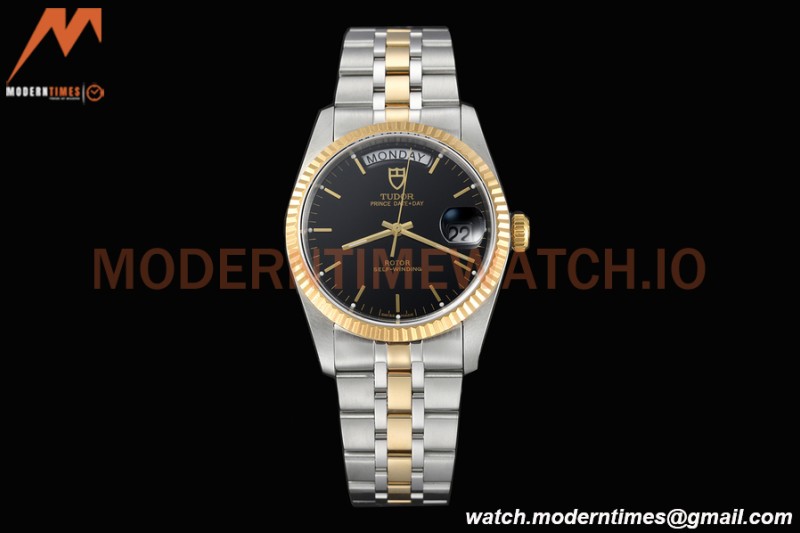 Tudor - Prince Date-Day 36mm Automatic YG/SS Blk/Stk MKS A2824