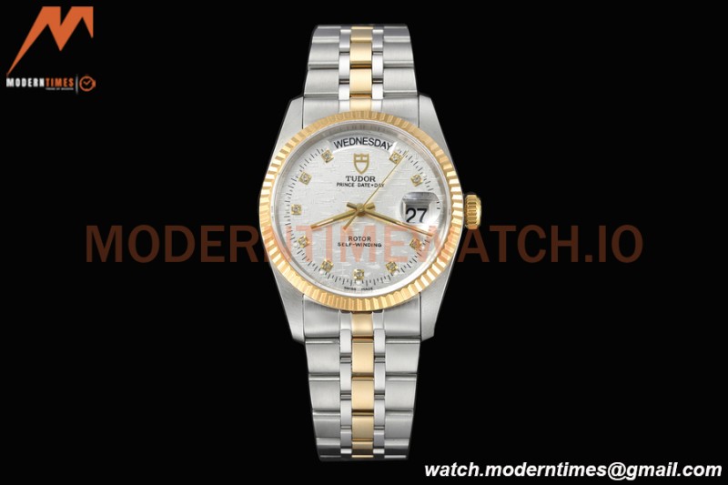 Tudor - Prince Date-Day 36mm Automatic YG/SS Silv/Dia MKS A2824