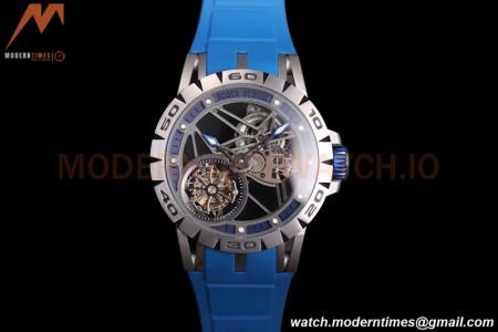 Roger Dubuis - Excalibur Spider 45mm TI/RU Blue Skeleton Flying Tourbillon JBF
