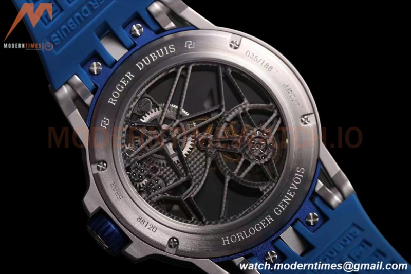 Roger Dubuis - Excalibur Spider 45mm TI/RU Blue Skeleton Flying Tourbillon JBF