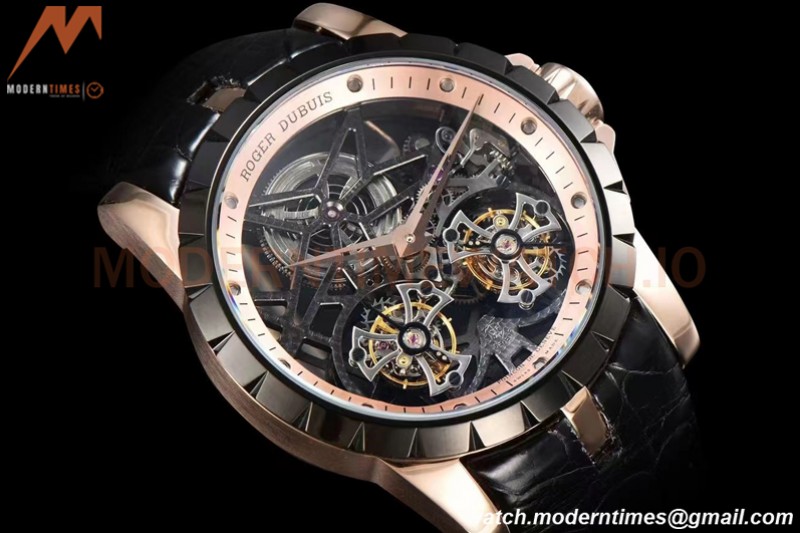 Roger Dubuis - Excalibur 45mm BLK/RG BLK/LE Skeleton YSF Duo Tourbillon