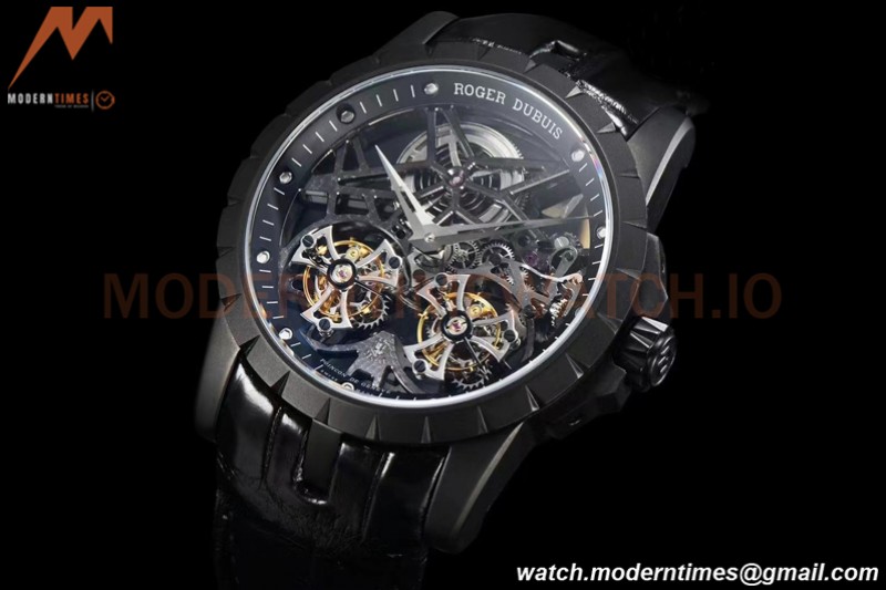 Roger Dubuis - Excalibur 45mm TI/BLK BLK/LE Skeleton YSF Duo Tourbillon
