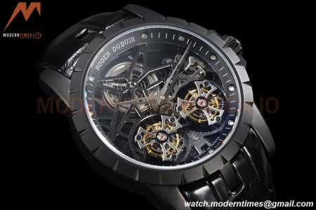 Roger Dubuis - Excalibur 45mm TI/BLK BLK/LE Skeleton YSF Duo Tourbillon
