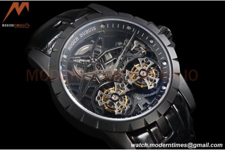 Roger Dubuis - Excalibur 45mm TI/BLK BLK/LE Skeleton YSF Duo Tourbillon