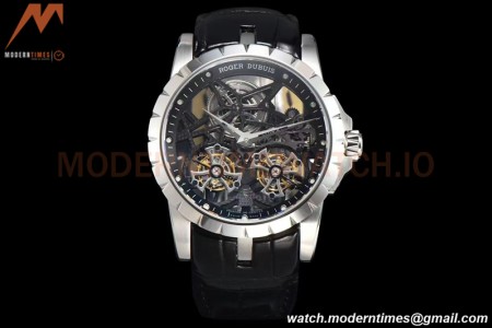 Roger Dubuis - Excalibur 45mm SS/WHT BLK/LE Skeleton YSF Duo Tourbillon