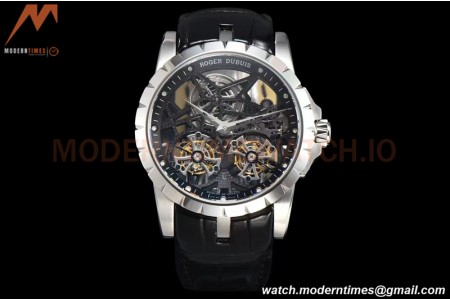 Roger Dubuis - Excalibur 45mm SS/WHT BLK/LE Skeleton YSF Duo Tourbillon
