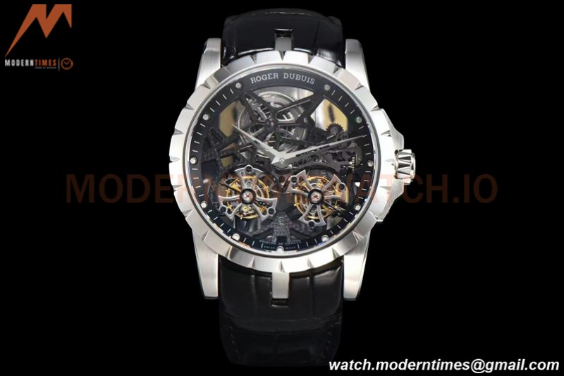 Roger Dubuis - Excalibur 45mm SS/WHT BLK/LE Skeleton YSF Duo Tourbillon