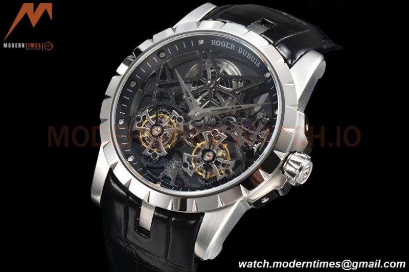 Roger Dubuis - Excalibur 45mm SS/WHT BLK/LE Skeleton YSF Duo Tourbillon