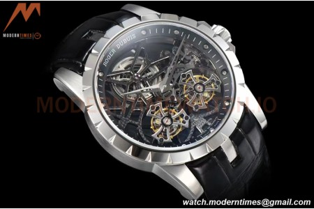 Roger Dubuis - Excalibur 45mm SS/WHT BLK/LE Skeleton YSF Duo Tourbillon
