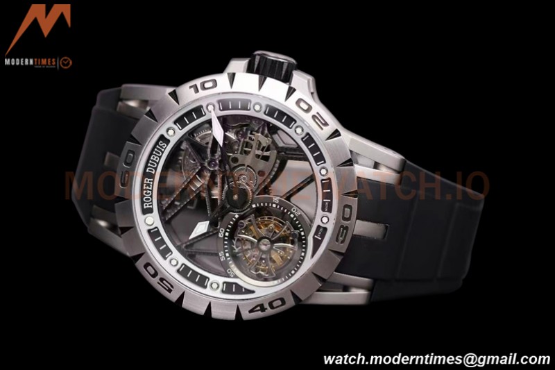 Roger Dubuis - Excalibur Spider 45mm TI/RU Black Skeleton Flying Tourbillon JBF