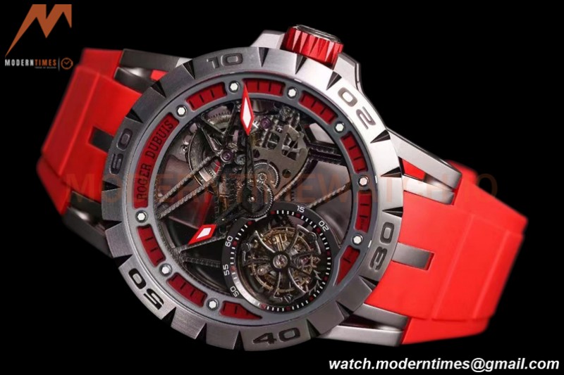 Roger Dubuis - Excalibur Spider 45mm TI/RU Red/Red Skeleton Flying Tourbillon JBF