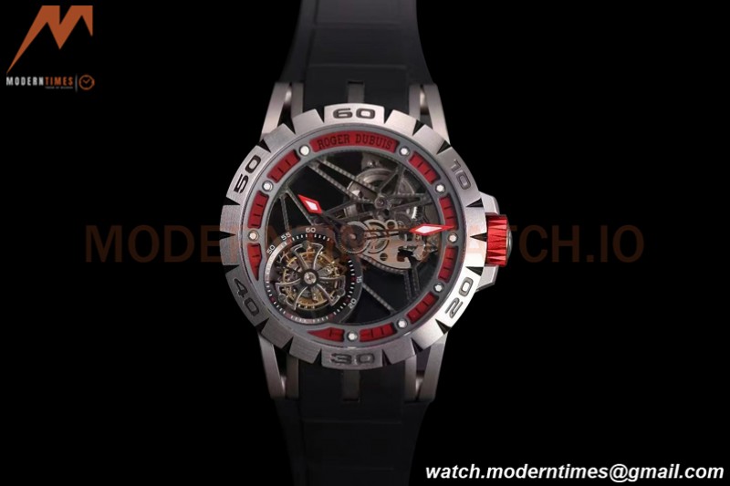 Roger Dubuis - Excalibur Spider 45mm TI/RU Black/Red Skeleton Flying Tourbillon JBF