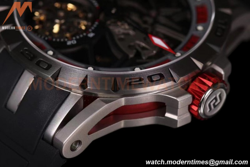 Roger Dubuis - Excalibur Spider 45mm TI/RU Black/Red Skeleton Flying Tourbillon JBF