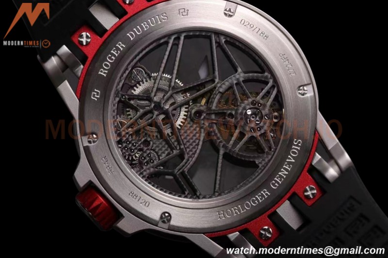 Roger Dubuis - Excalibur Spider 45mm TI/RU Black/Red Skeleton Flying Tourbillon JBF