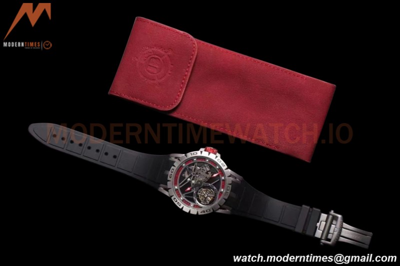Roger Dubuis - Excalibur Spider 45mm TI/RU Black/Red Skeleton Flying Tourbillon JBF