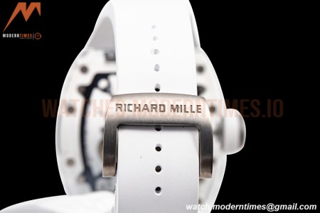 Richard Mille - RM055 Transparent SONIC Edition Skeleton Blue Dial on White Nylon Strap Clone RMUL2