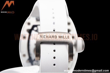 Richard Mille - RM055 Transparent SONIC Edition Skeleton Blue Dial on White Nylon Strap Clone RMUL2