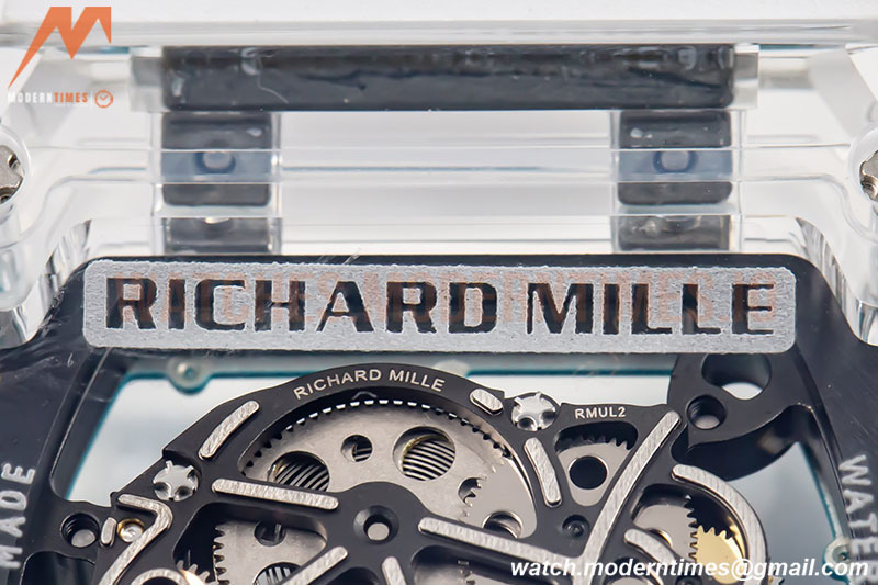 Richard Mille - RM055 Transparent SONIC Edition Skeleton Blue Dial on White Nylon Strap Clone RMUL2