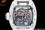 Richard Mille - RM055 Transparent SONIC Edition Skeleton Blue Dial on White Nylon Strap Clone RMUL2