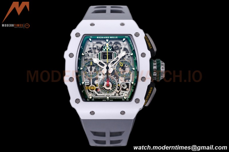 Richard Mille - RM11-03 Le Mans Classic Flyback Chrono Wht-Cer/Ru Grey/Ske KVF V5 A7750