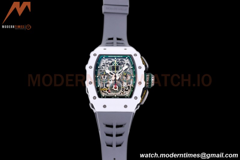 Richard Mille - RM11-03 Le Mans Classic Flyback Chrono Wht-Cer/Ru Grey/Ske KVF V5 A7750