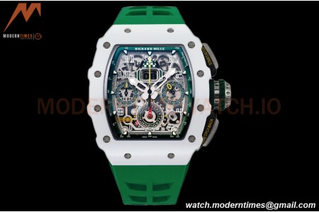 Richard Mille - RM11-03 Le Mans Classic Flyback Chrono Wht-Cer/Ru Green/Ske KVF V5 A7750