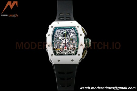 Richard Mille - RM11-03 Le Mans Classic Flyback Chrono Wht-Cer/Ru Blk/Ske KVF V5 A7750