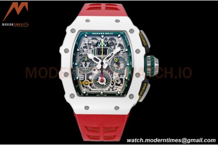Richard Mille - RM11-03 Le Mans Classic Flyback Chrono Wht-Cer/Ru Red/Ske KVF V5 A7750