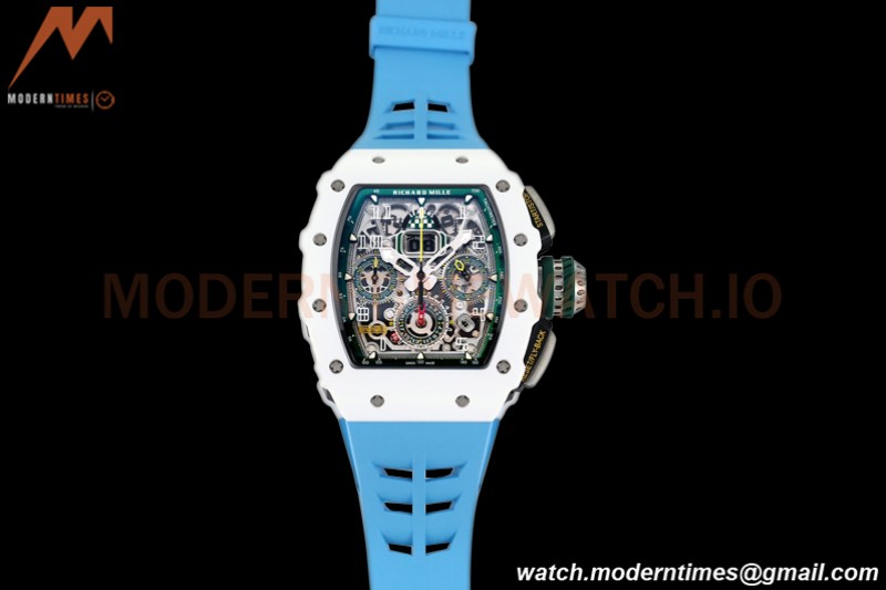 Richard Mille - RM11-03 Le Mans Classic Flyback Chrono Wht-Cer/Ru Blue/Ske KVF V5 A7750