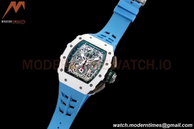 Richard Mille - RM11-03 Le Mans Classic Flyback Chrono Wht-Cer/Ru Blue/Ske KVF V5 A7750