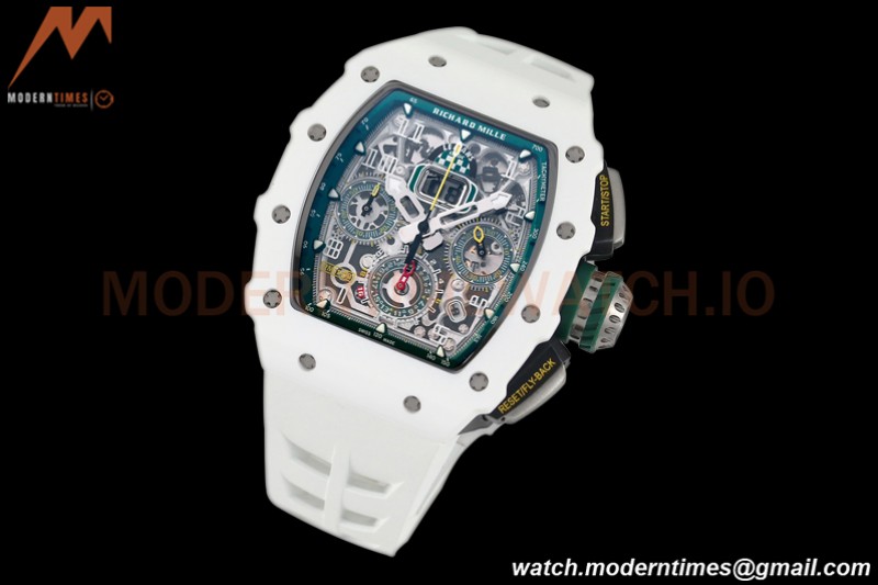 Richard Mille - RM11-03 Le Mans Classic Flyback Chrono Wht-Cer/Ru Wht/Ske KVF V5 A7750