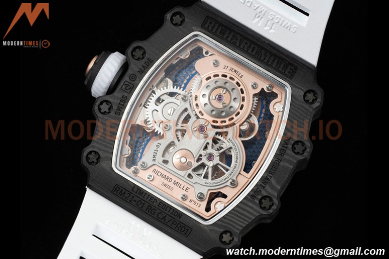 Richard Mille - RM021-01 Tourbillon CF/RU/RG White Skeleton RMF Tourb