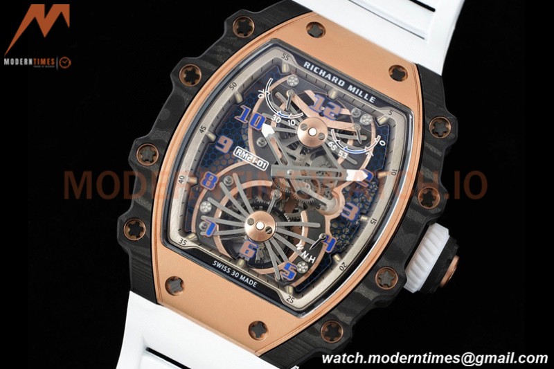 Richard Mille - RM021-01 Tourbillon CF/RU/RG White Skeleton RMF Tourb