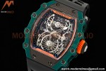 Richard Mille - RM021-02 Tourbillon CF/RU Green Black Skeleton RMF Tourb