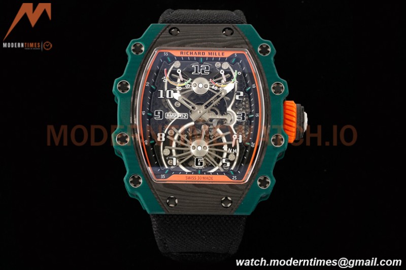 Richard Mille - RM021-02 Tourbillon CF/NY Green Black Skeleton RMF Tourb