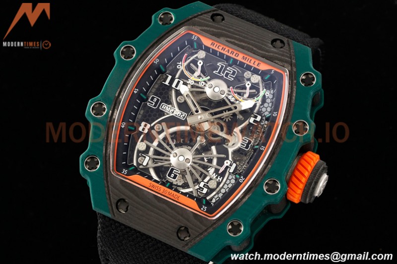 Richard Mille - RM021-02 Tourbillon CF/NY Green Black Skeleton RMF Tourb