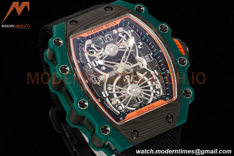 Richard Mille - RM021-02 Tourbillon CF/NY Green Black Skeleton RMF Tourb