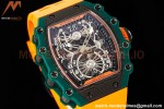 Richard Mille - RM021-02 Tourbillon CF/RU Green Orange Skeleton RMF Tourb