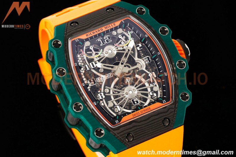Richard Mille - RM021-02 Tourbillon CF/RU Green Orange Skeleton RMF Tourb