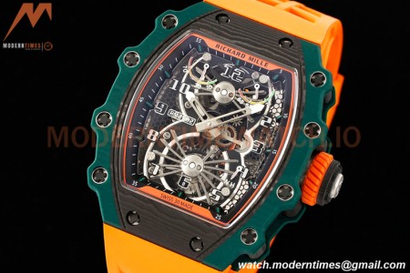 Richard Mille - RM021-02 Tourbillon CF/RU Green Orange Skeleton RMF Tourb